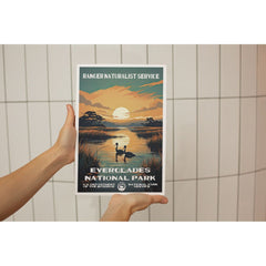 Everglades National Park Poster – Wading Bird & Marsh Sunset – Ranger Header