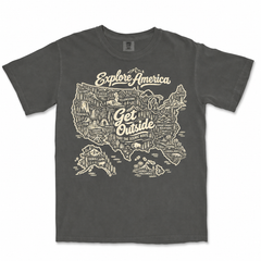 Explore America Get Outside Garment-Dyed T-Shirt — Pepper