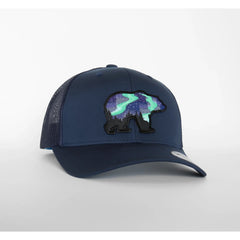 Northern Lights Grizzly Bear Mesh Snapback Hat