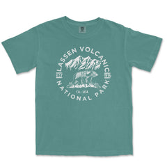 Lassen Volcanic National Park Garment-Dyed T-Shirt in Blue Spruce — corrected mockup
