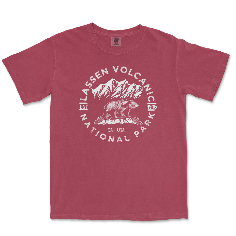 Lassen Volcanic National Park Garment-Dyed T-Shirt in Brick — corrected mockup