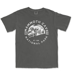 Mammoth Cave National Park Garment-Dyed T-Shirt in Pepper — corrected mockup