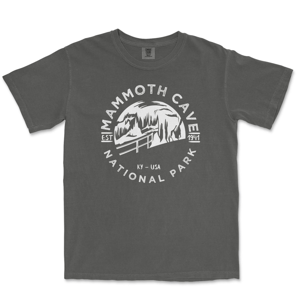Mammoth Cave National Park Garment-Dyed T-Shirt in Pepper — corrected mockup