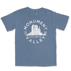 Monument Valley Garment-Dyed T-Shirt in Blue Jean — corrected mockup