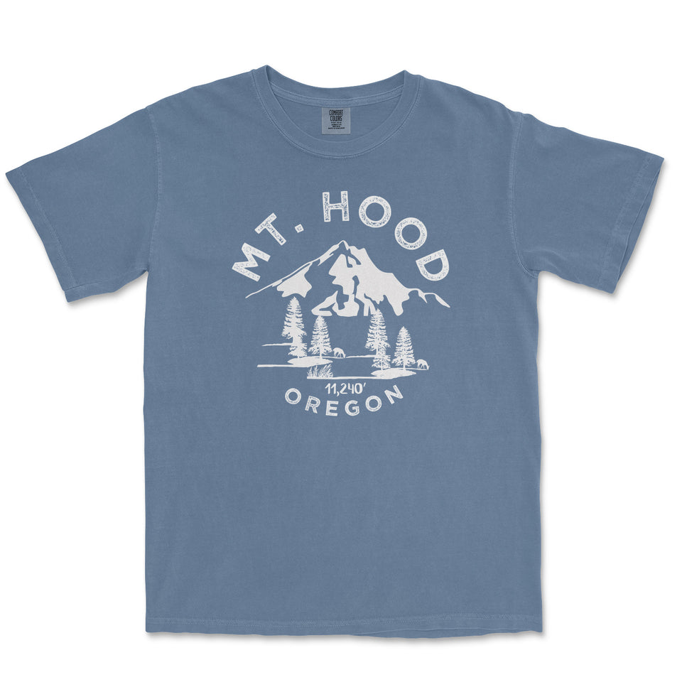 Mount Hood Garment-Dyed T-Shirt in Blue Jean — corrected mockup