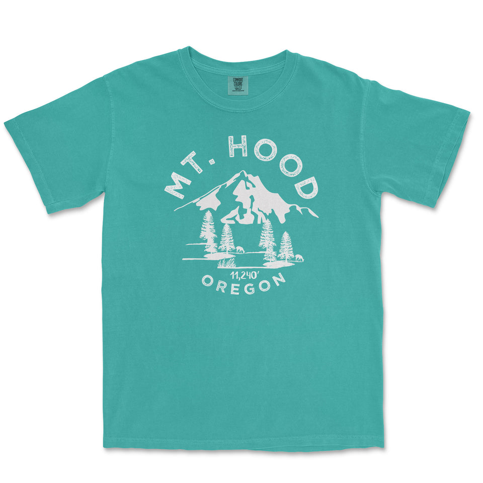 Mount Hood Garment-Dyed T-Shirt in Seafoam — corrected mockup