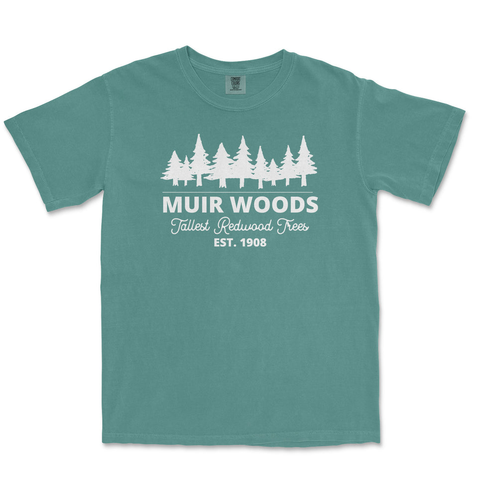 Muir Woods Garment-Dyed T-Shirt in Blue Spruce — corrected mockup