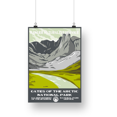 Gates of the Arctic National Park Poster – Green Valley & Gray Ridges – Ranger Header