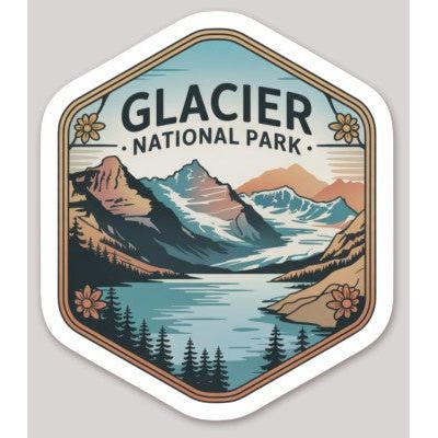 Glacier National Park Die Cut Sticker – Badge