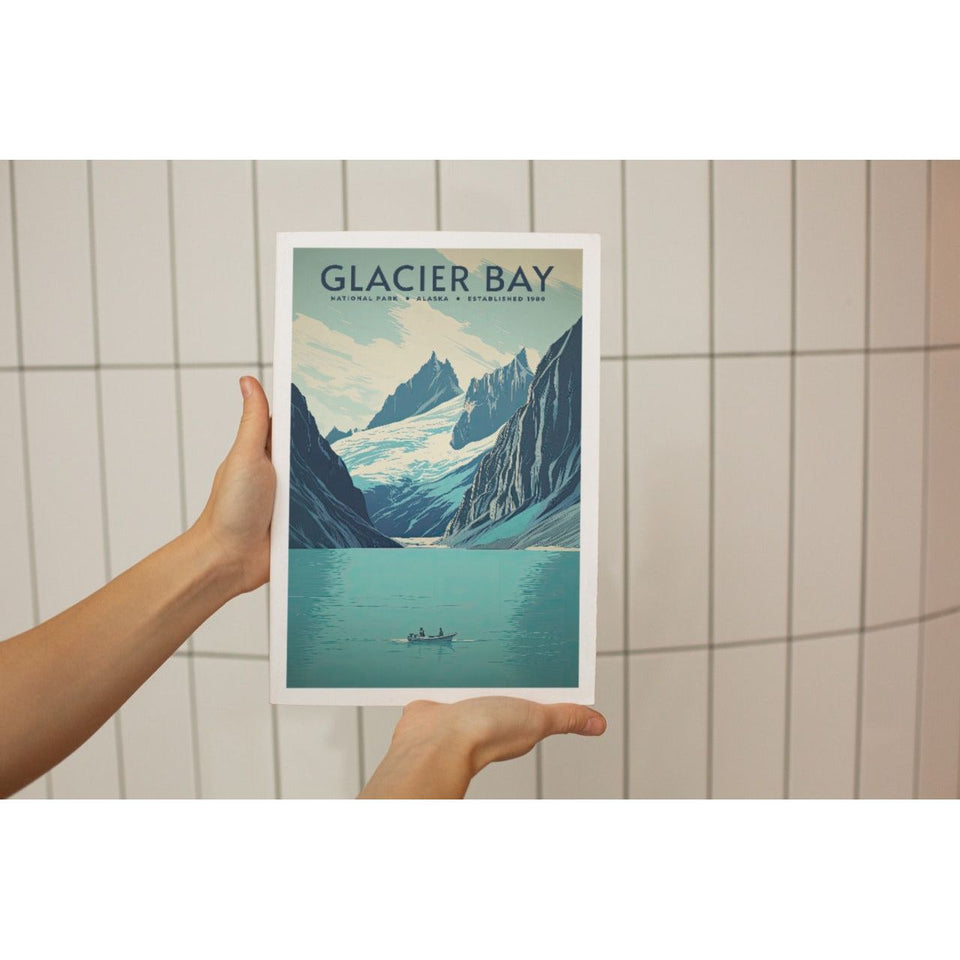 Glacier Bay National Park Poster – Blue Glacier & Mountain Walls