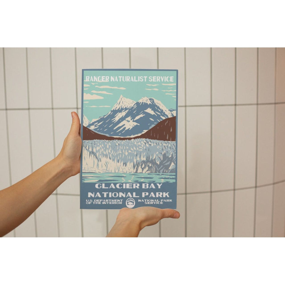 Glacier Bay National Park Poster – Glacier Wall & Snowy Peak – Ranger Header