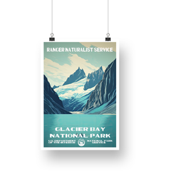 Glacier Bay National Park Poster – Blue Glacier & Mountain Walls – Ranger Header