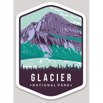 Glacier National Park Die Cut Sticker Large – Emblem Collection 2