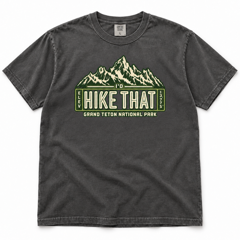 Grand Teton National Park I’d Hike That Garment-Dyed T-Shirt – Pepper