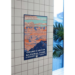 Grand Canyon National Park Poster – Pink Canyon & Blue Shadows – Ranger Header