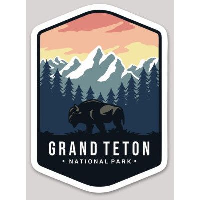 Grand Teton National Park Die Cut Sticker Large – Emblem Collection 1