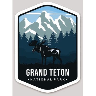 Grand Teton National Park Die Cut Sticker Large – Emblem Collection 2
