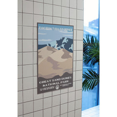 Great Sand Dunes National Park Poster – Pale Dunes & Snowy Skyline – Ranger Header