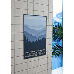 Great Smoky Mountains National Park Poster – Layered Blue Mountains & Pines – Ranger Header