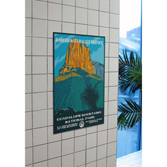 Guadalupe Mountains National Park Poster – Golden Desert Peak & Blue Hills – Ranger Header