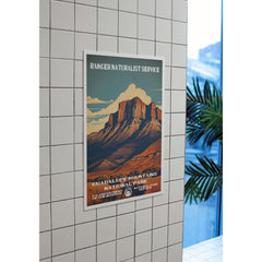 Guadalupe Mountains National Park Poster – Red Mesa & Desert Grasses – Ranger Header