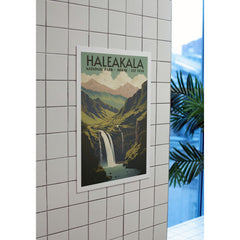 Haleakala National Park Poster – Green Crater & Waterfall