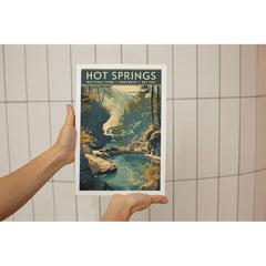 Hot Springs National Park Poster – Woodland Creek & Golden Light