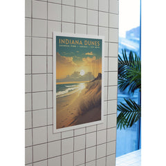 Indiana Dunes National Park Poster – Golden Dunes & Lakeside Sunset