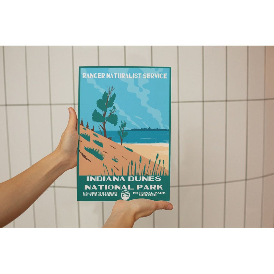 Indiana Dunes National Park Poster – Dune Grasses & Blue Lake – Ranger Header