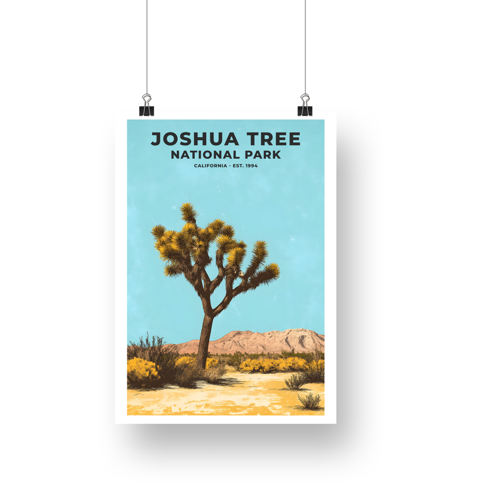 Joshua Tree National Park Poster – Joshua Tree & Blue Sky