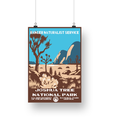 Joshua Tree National Park Poster – Joshua Tree & Desert Boulders – Ranger Header