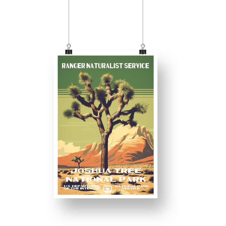 Joshua Tree National Park Poster – Joshua Tree & Pale Desert – Ranger Header