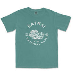 Katmai National Park adult Comfort Colors 1717 T-shirt in Blue Spruce