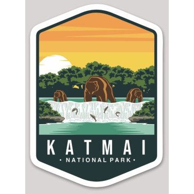 Katmai National Park Die Cut Sticker Large – Emblem Collection 1