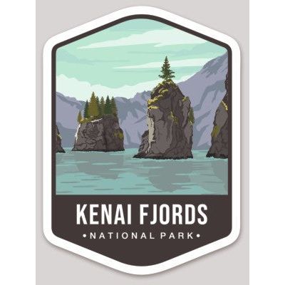 Kenai Fjords National Park Die Cut Sticker Large – Emblem Collection 2