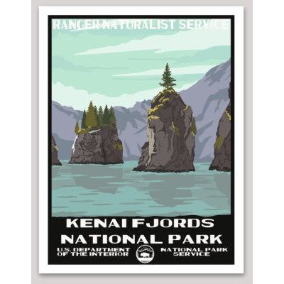 Kenai Fjords National Park WPA Sticker Large
