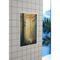 Kings Canyon National Park Poster – Sunlit Forest & Giant Trees