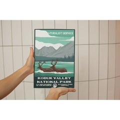 Kobuk Valley National Park Poster – Caribou & Arctic Lake – Ranger Header
