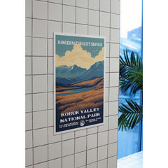Kobuk Valley National Park Poster – Golden Grassland & Blue Mountains – Ranger Header