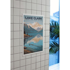 Lake Clark National Park Poster – Snowy Mountain & Lake Reflection
