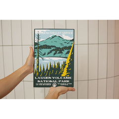 Lassen Volcanic National Park Poster – Mountain Lake & Yellow Pines – Ranger Header