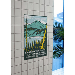 Lassen Volcanic National Park Poster – Mountain Lake & Yellow Pines – Ranger Header