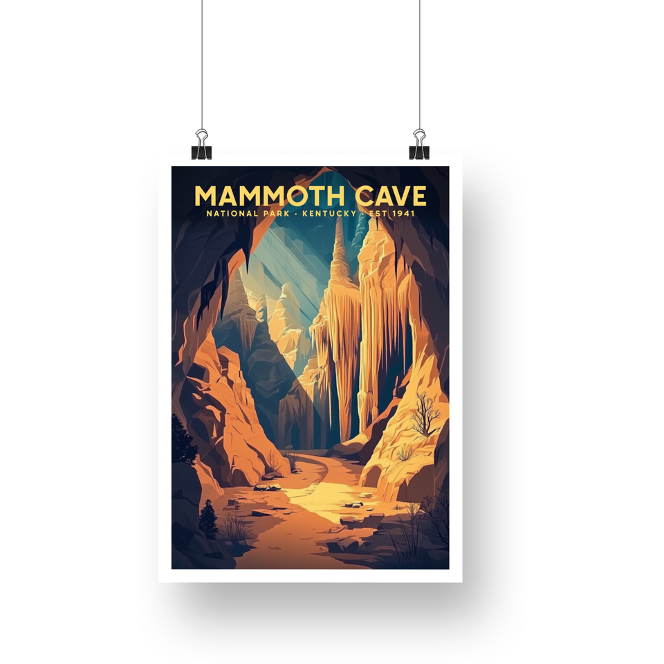 Mammoth Cave National Park Poster – Golden Cave Chambers