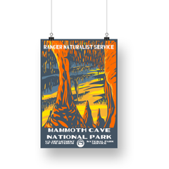 Mammoth Cave National Park Poster – Golden Cave & Stone Columns – Ranger Header