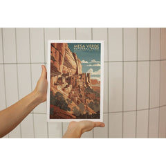 Mesa Verde National Park Poster – Cliffside Village & Golden Canyon
