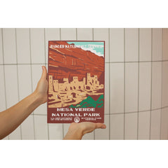Mesa Verde National Park Poster – Cliff Dwellings & Red Canyon Wall – Ranger Header