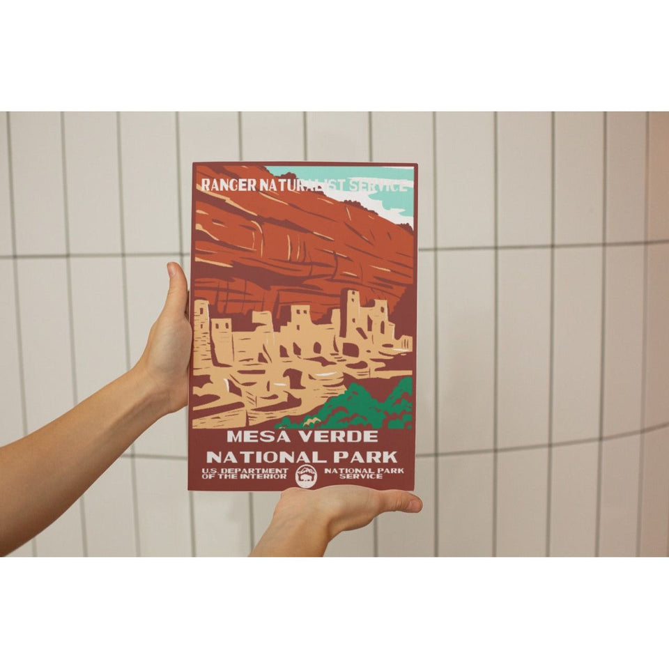Mesa Verde National Park Poster – Cliff Dwellings & Red Canyon Wall – Ranger Header