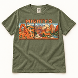 Utah Mighty 5 T-Shirt — Comfort Colors 1717 in Moss