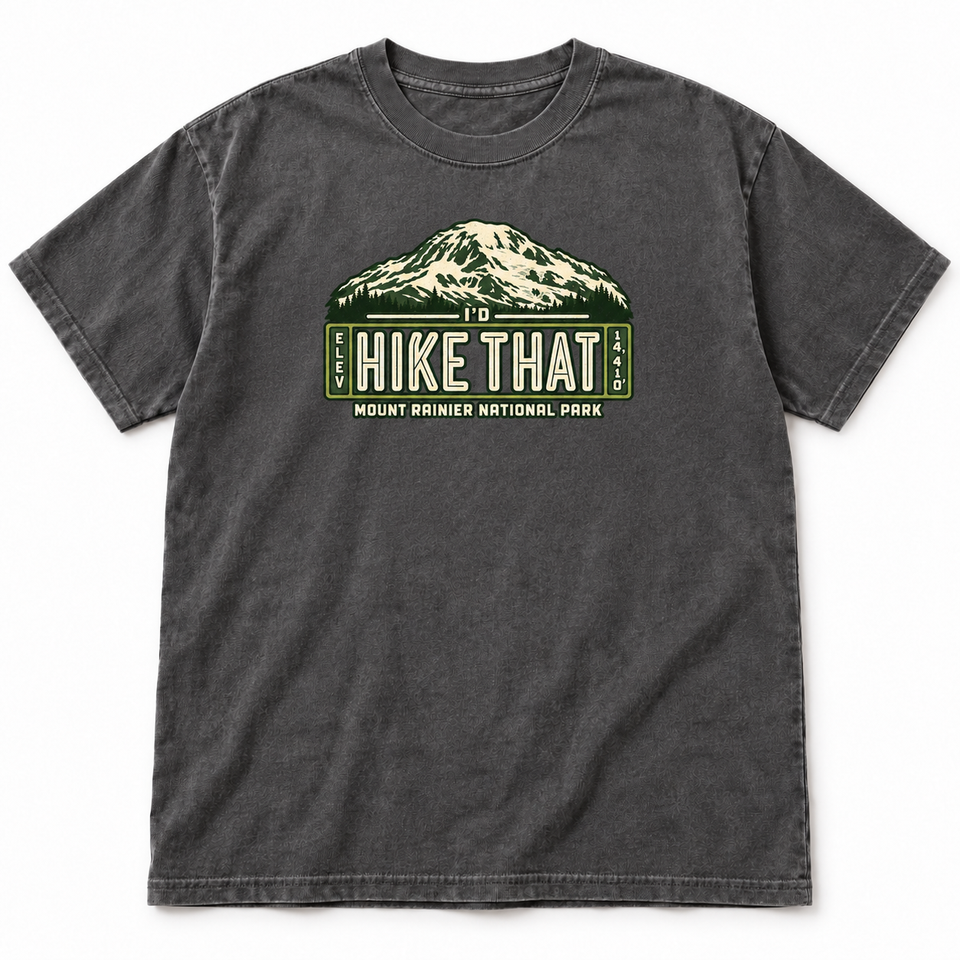 Mount Rainier National Park I’d Hike That Garment-Dyed T-Shirt – Pepper