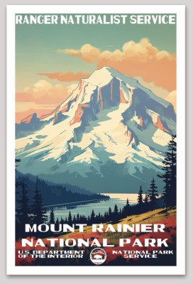 Mount Rainier National Park WPA Sticker Large